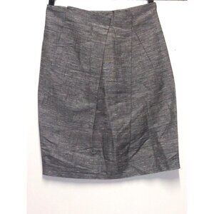 NWOT Lida Baday Pencil Skirt Silk Linen blend Womens Sz 6 Gray Pockets career